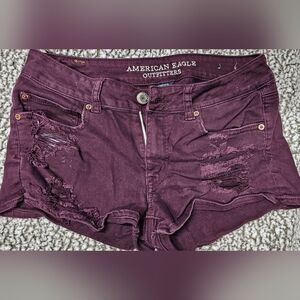 American Eagle Outfitters Women's Dark Plum Jean Shorts